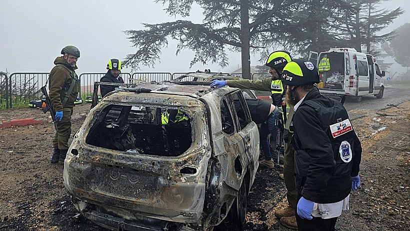 זירת הפגיעה הישירה ברכב במשגב עם