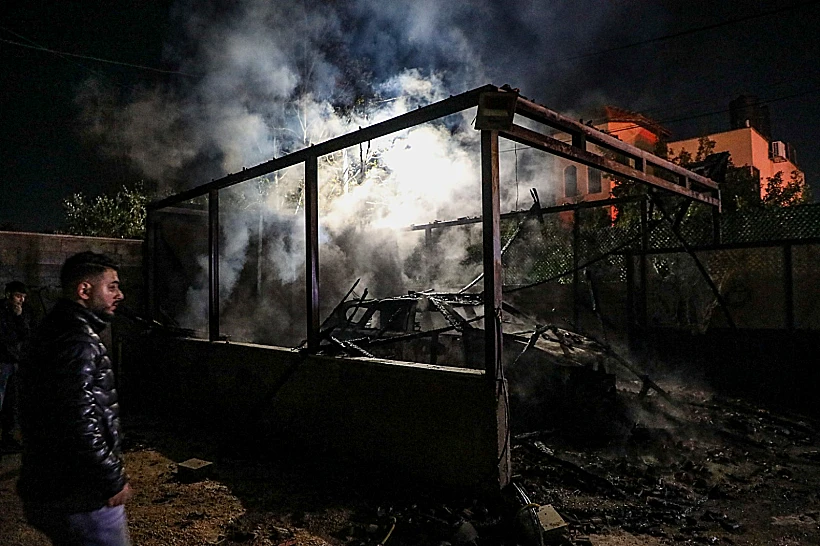 זירת ההצתה שביצעו מתנחלים בדיר אל-חטב סמוך לשכם