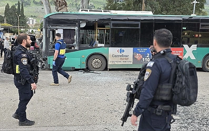 האוטובוס שנפגע מרסיס בקריית שמונה