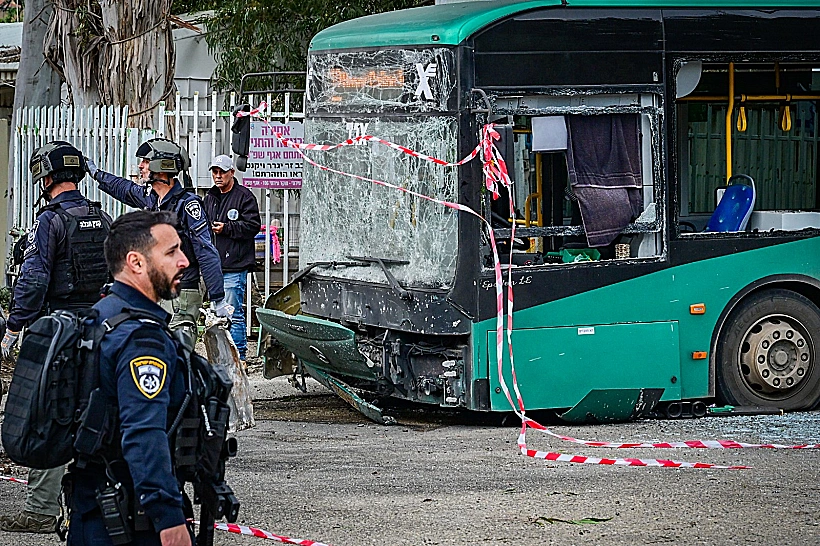 האוטובוס שנפגע מרסיס בקריית שמונה