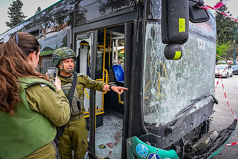 האוטובוס שנפגע מרסיס בקריית שמונה