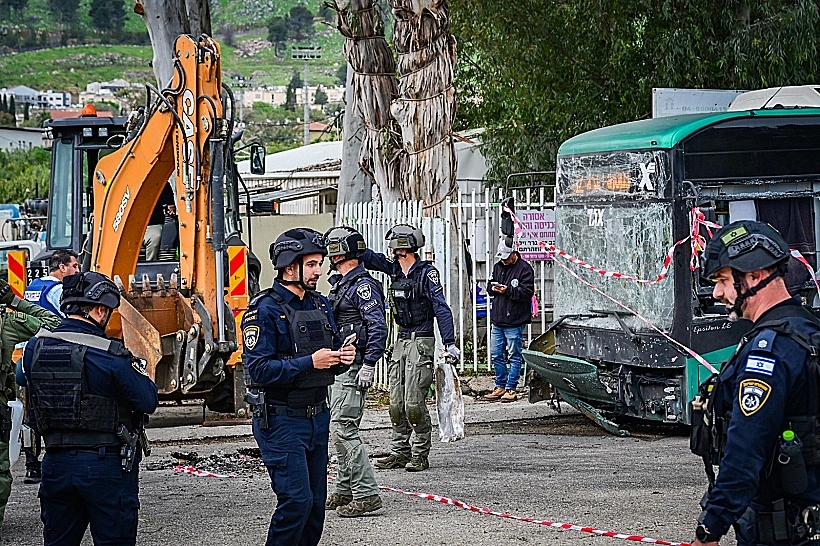 האוטובוס שנפגע מרסיס בקריית שמונה