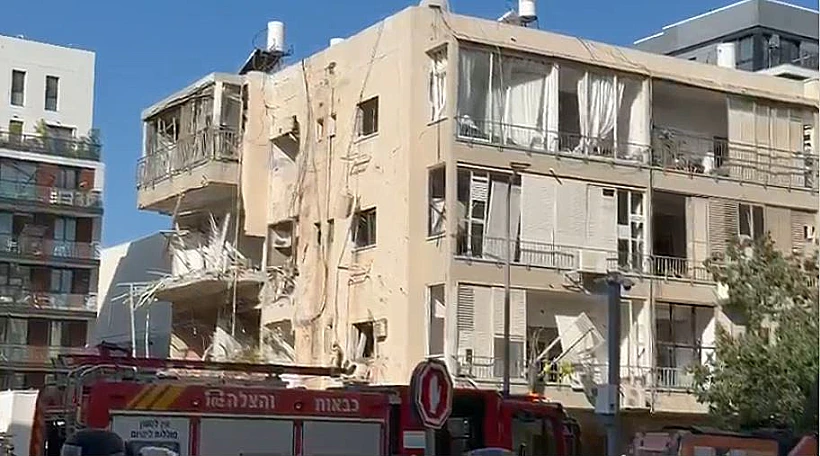 זירת הפגיעה בתל אביב