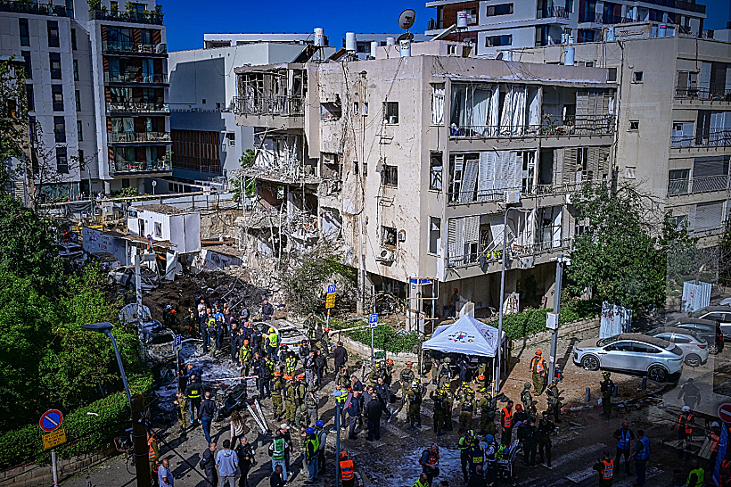 זירת הפגיעה הישירה בתל אביב