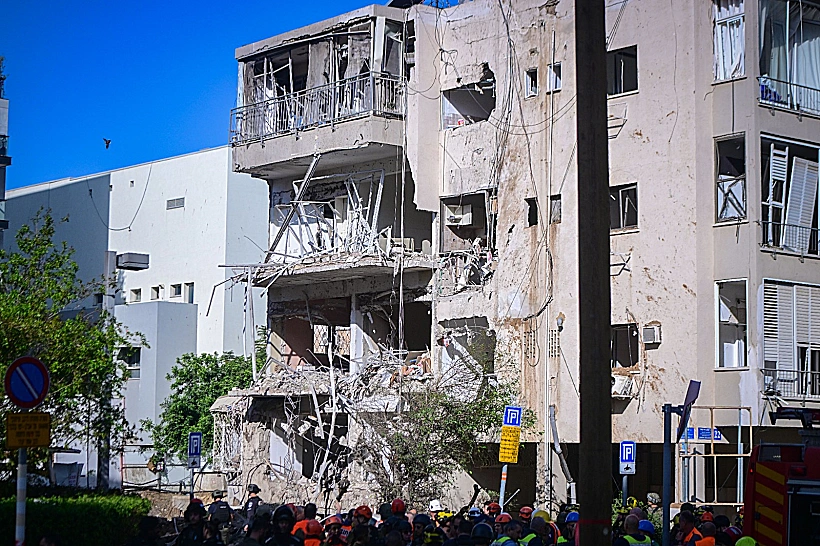 זירת הפגיעה הישירה בתל אביב