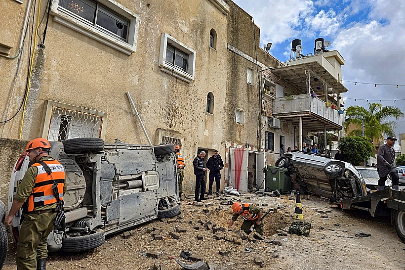 זירת נפילת שברי יירוט בכפר קאסם