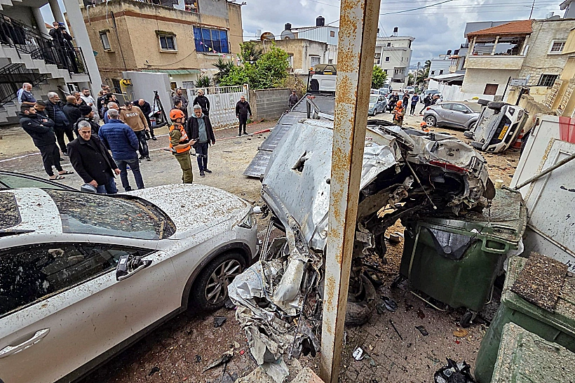 זירת נפילת שברי יירוט בכפר קאסם