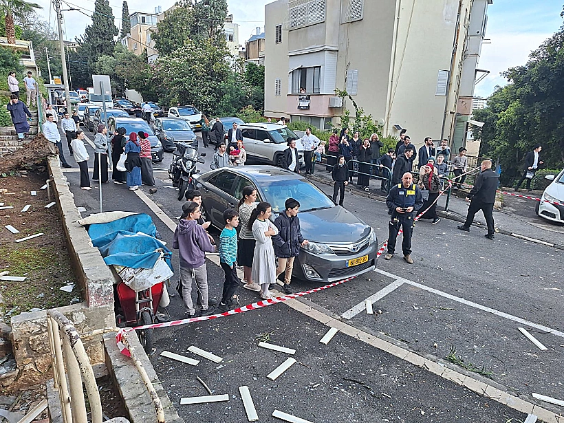 זירת נפילת רסיס בחיפה