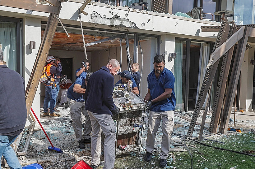 זירת הנפילה בבית מלון בהרצליה