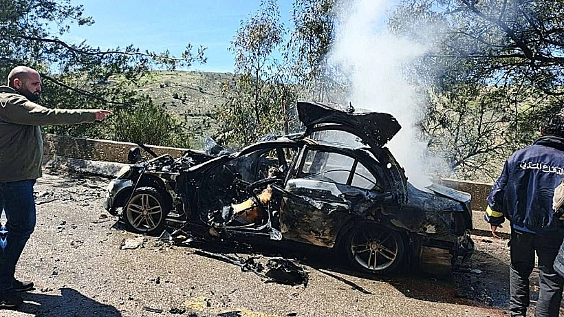 רכבו של עלי שועייב שהותקף בדרום לבנון