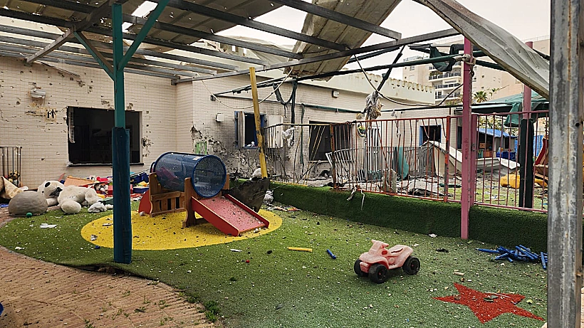 זירת נפילה בגן ילדים בנהריה