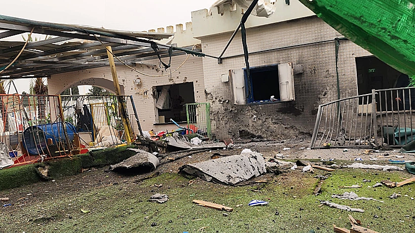 זירת נפילה בגן ילדים בנהריה