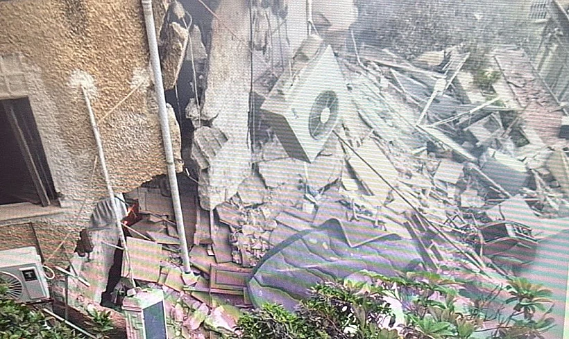 הרס בזירת נפילה בחיפה