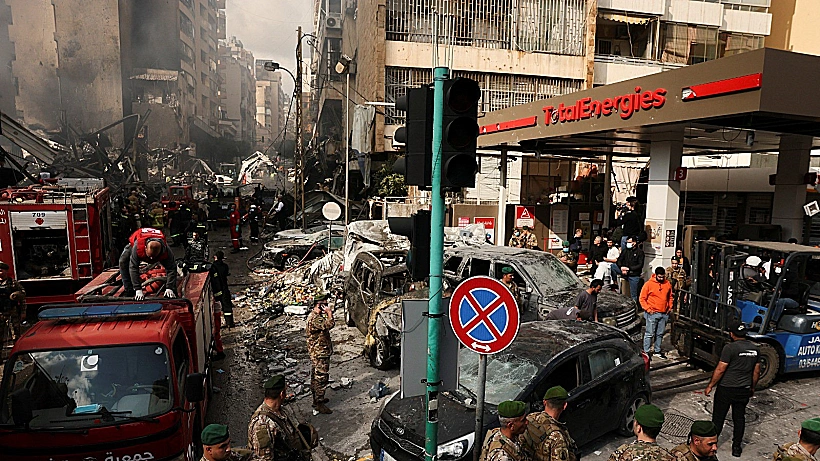 הרס בזירת תקיפה בלבנון