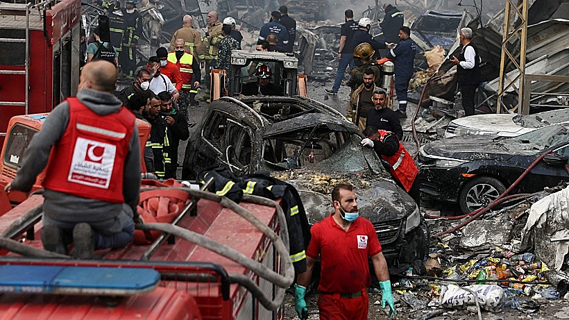 הרס בזירת תקיפה בלבנון