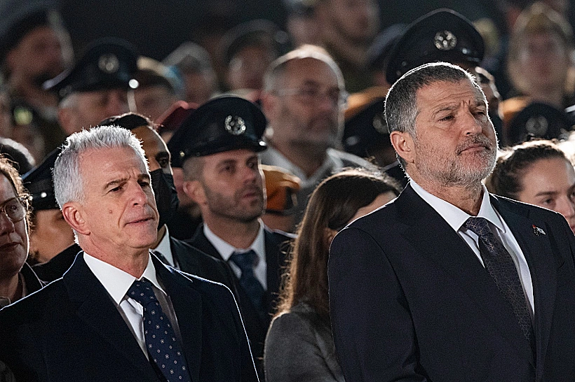 ראש שב"כ דוד זיני וראש המוסד דוד ברנע בטקס יום הזיכרון בכותל