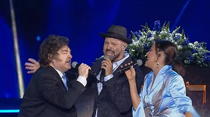 נשיא ארגנטינה חאבייר מיליי בטקס המשואות