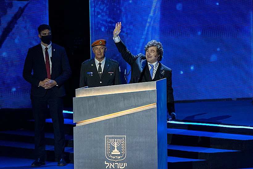 נשיא ארגנטינה חאבייר מיליי בטקס המשואות