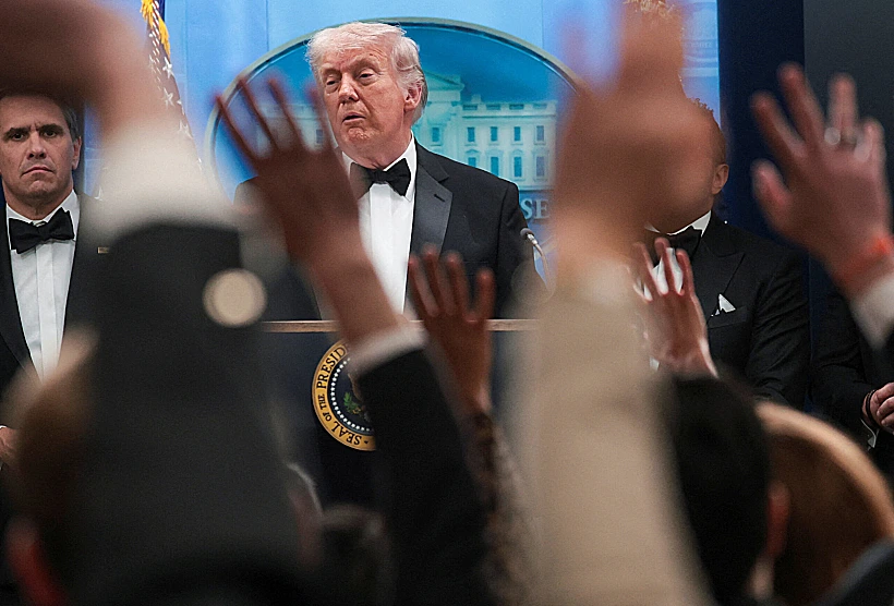 הנשיא טראמפ לאחר ניסיון ההתנקשות בוושינגטון