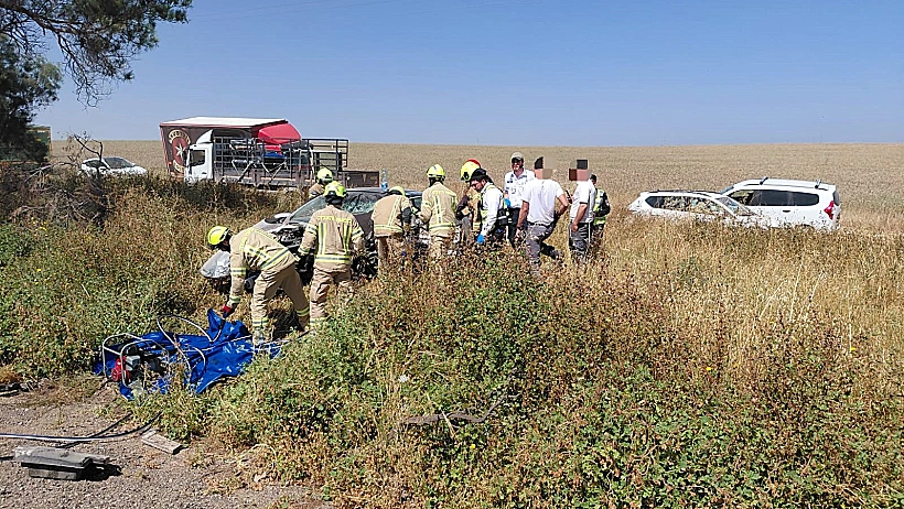 זירת התאונה בכביש 293 סמוך לתלמי בילו