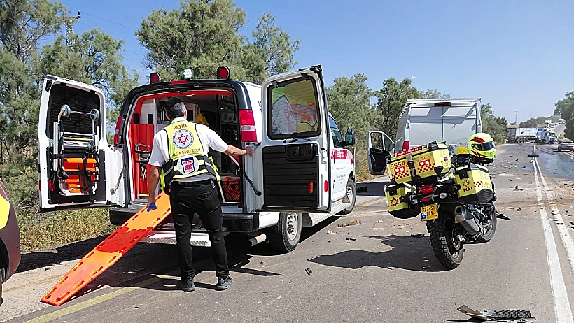 זירת התאונה בכביש 293 סמוך לתלמי בילו