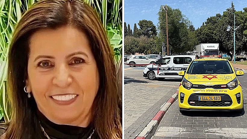 סוזי ינר ברקע זירת הדריסה ברמלה