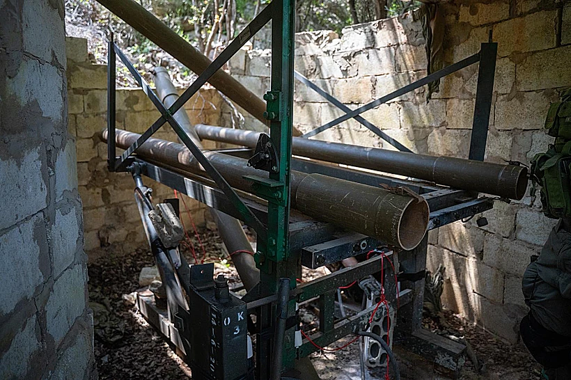 עמדת שיגור של חיזבאללה שהושמדה בהר דב הלבנוני