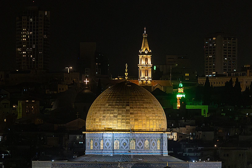 כיפת הזהב - פרוייקט הארת המונומנטים בירושלים