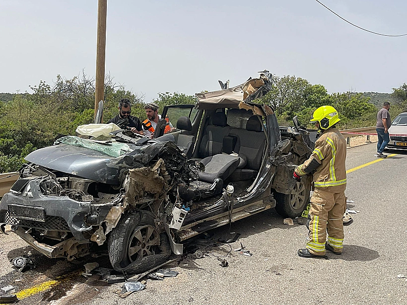 זירת התאונה באזור מחלף נחל עמוד בגליל העליון