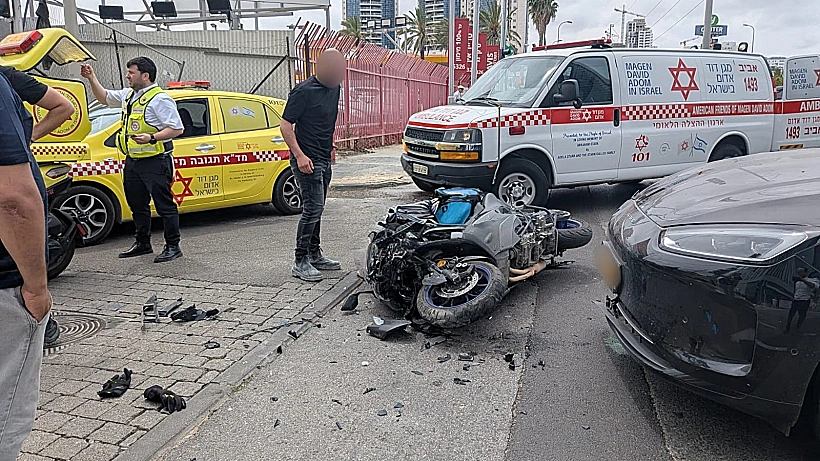 זירת התאונה בפתח תקווה