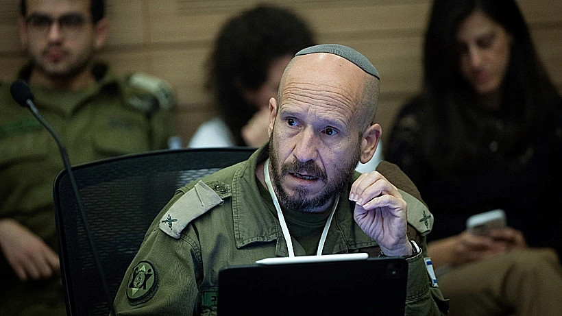 תא"ל שי טייב, ראש חטיבת תכנון ומנהל כוח האדם בדיון בוועדת החוץ והביטחון