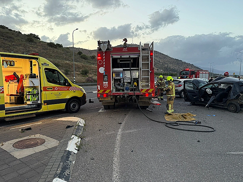 זירת התאונה בכביש 90