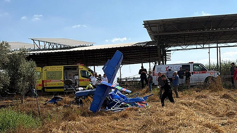 זירת התרסקות המטוס הקל בעמק יזרעאל