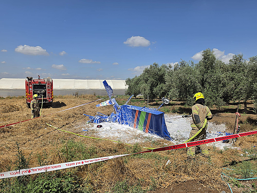 זירת התרסקות המטוס הקל בעמק יזרעאל