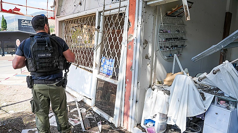 זירת הנפילה במרכז המסחרי בקריית שמונה