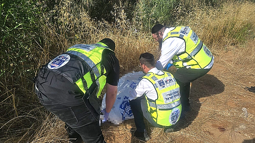 זירת תאונת הפגע וברח ליד אשקלון