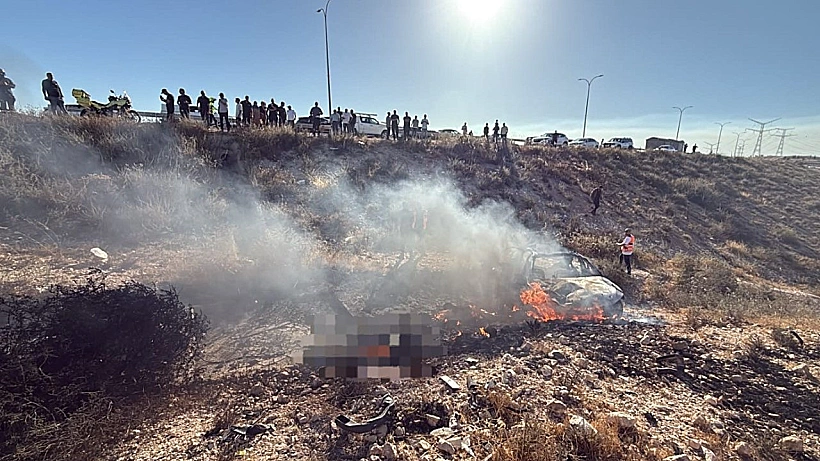 זירת פיצוץ הרכב בנגב