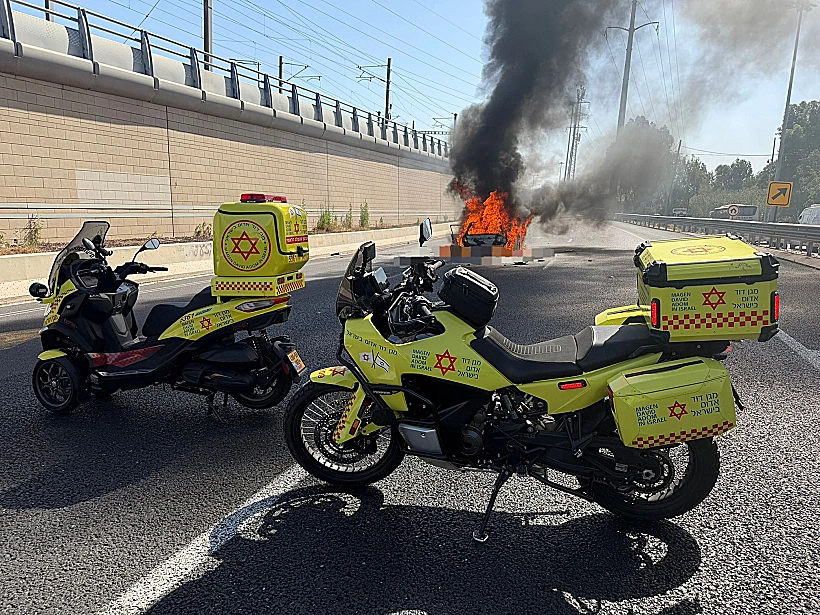 זירת פיצוץ הרכב בכביש איילון