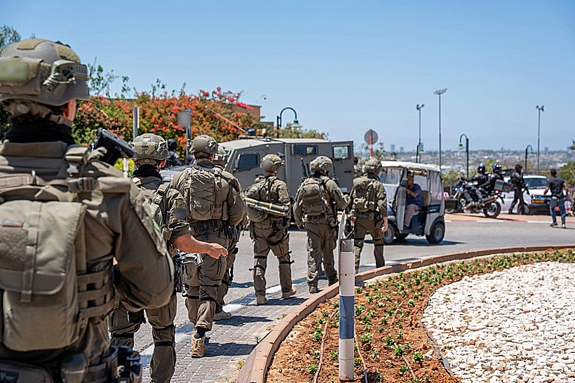 כוחות צה"ל בזירת הפיגוע באזור כוכב יאיר-צור יגאל