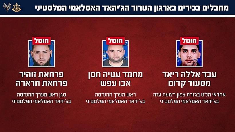 מחבלים בכירים בג'יהאד האסלאמי שחוסלו ברצועה, עזה