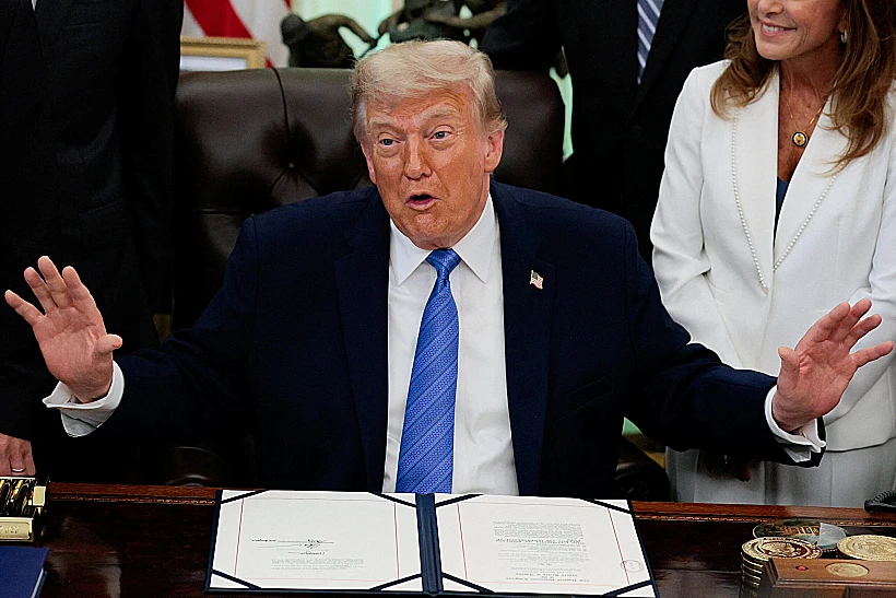 U.s. President Trump Signs The Secure America Act In The Oval Office At The White House