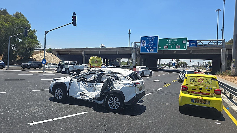 זירת התאונה בכביש 40
