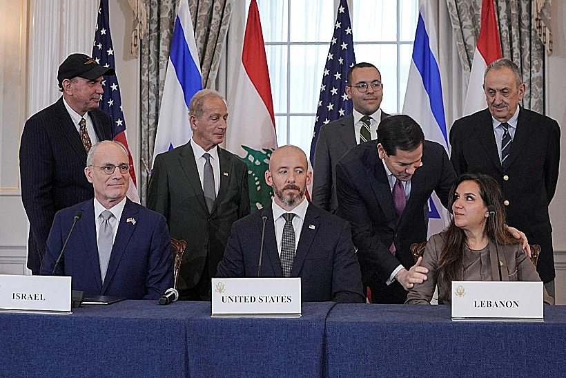 חתימת ההסכם בין ישראל ללבנון בוושינגטון
