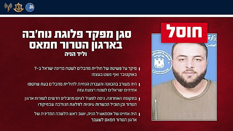 חוסל: המחבל וליד הנייה