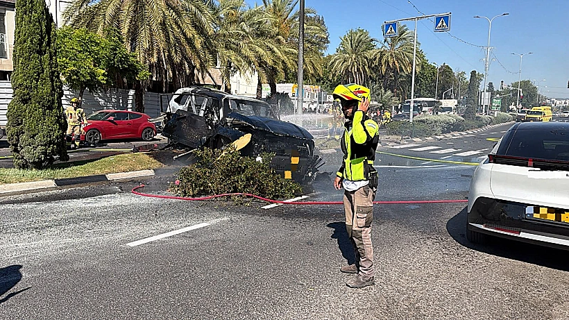 זירת פיצוץ הרכב בקריית חיים