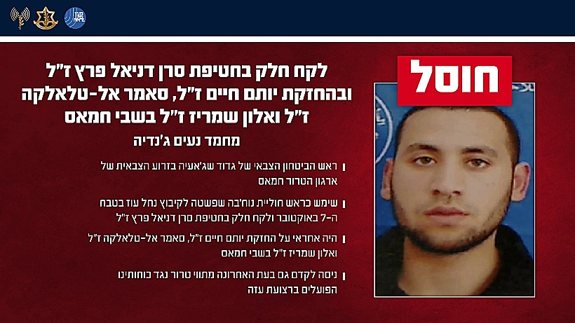 מחבל חמאס מחמד נעים ג'נדיה שחוסל בצפון הרצועה