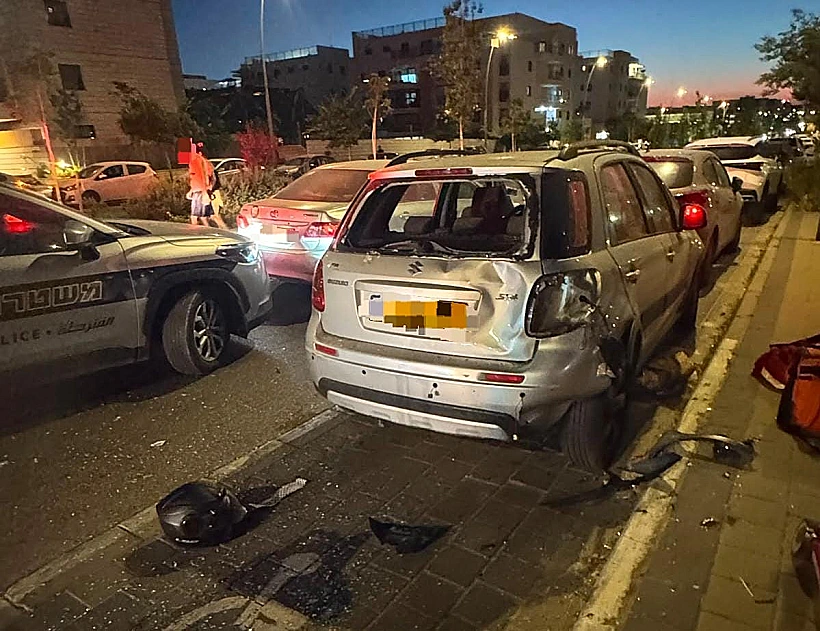 זירת התאונה בראש העין