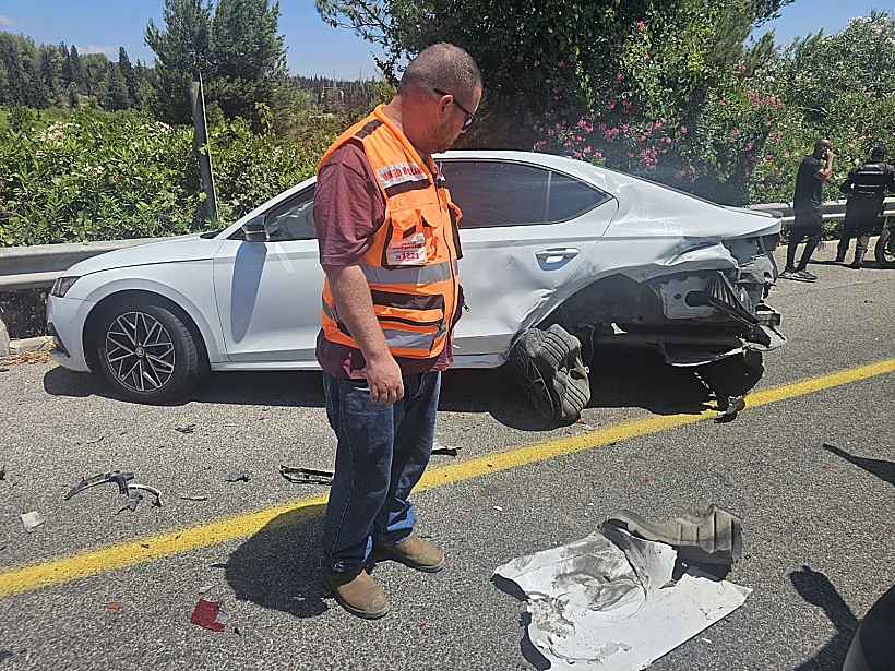 זירת התאונה בכביש 65