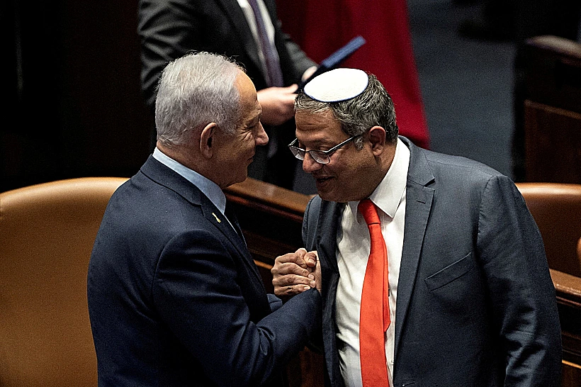 רה"מ נתניהו והשר בן גביר בכנסת