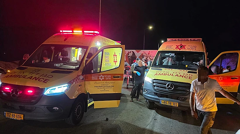 זירת תאונת הדרכים סמוך לצומת תל ערד